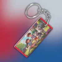 Monogrammed Husky Dogs having fun with kids | Keychain