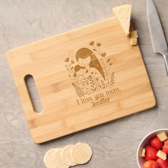 Cute Mother & Daughter Hugging Mother's Day Cutting Board