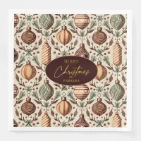 Earth Tones Christmas Pattern#12 ID1009 Paper Dinner Napkins