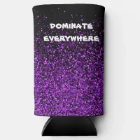 Purple Glitter on Black Dominate Everywhere | Seltzer Can Cooler