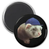 Ferret Wearing Hat Magnet