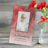 Red Carnation Floral Celebration of Life Funeral Pedestal Sign