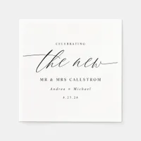 Modern Elegant Calligraphy Wedding Napkins