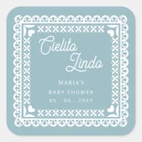 Mexican Papel Picado Cielito Lindo Baby Shower Square Sticker