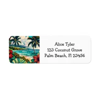 Pretty Hawaiian Island themed Label