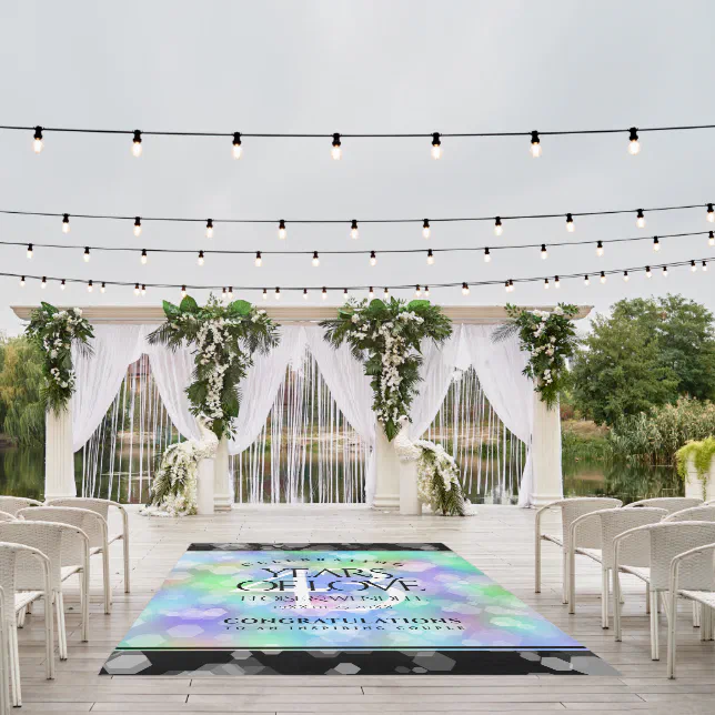 Elegant 43rd Opal Wedding Anniversary Celebration Outdoor Rug