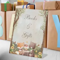 Woodland Family Baby Shower Pedestal Sign