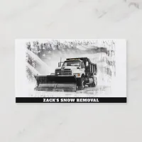 *~* Black White Snow Removal Truck Flag AP74 Business Card