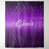 Modern Purple Brushed Metal with Silver Monogram | Tapestry