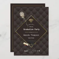 Black and Gold Virtual Graduation Party Invitation