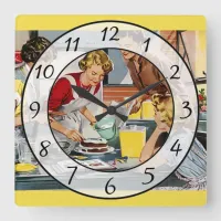 Nostalgic Vintage Retro Women Kitchen Clock