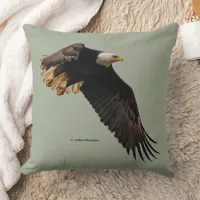 Stunning Bald Eagle in Flight Throw Pillow