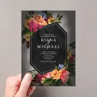 Sultry Nights Floral Wedding ID829 Invitation