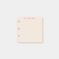 Feminine Floral Watercolor Pink Bulleted Custom Post-it Notes