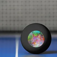 Colorful Lynx portrait, abstract art Ping Pong Ball