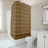 Trendy Modern Chic Brown and white Shower Curtain