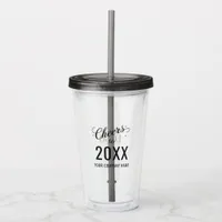 Customizable New Year’s Party Business Logo & Name Acrylic Tumbler