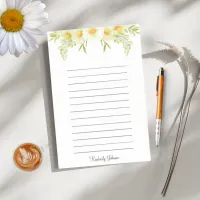 Personalized Watercolor Daisy Flower Notes