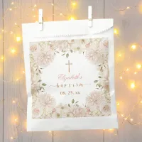 Elegant Pink Boho Floral Baptism  Favor Bag