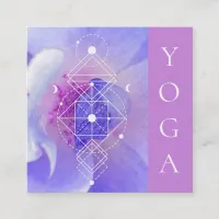 *~* Moon Closmic Blue Rose Sacred Geometry Square Business Card