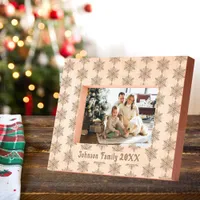 Family Name Snowflake Christmas Pattern 6x4 Wooden Etched Frames