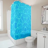 Aqua Water Pattern With Reflection Waves Shower Curtain