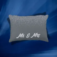 Silver glitter on gray - simple | accent pillow