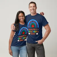 Happy Teachers Day Rainbow & Apple Unisex T-Shirt