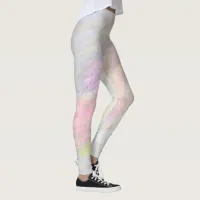 *~* Marble Iridescent Pastel Pinks Blues Swirly Leggings