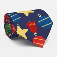 Retro Christmas tree ornaments Neck Tie