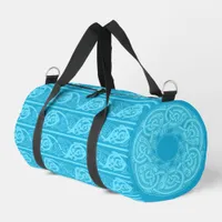 Celtic Knotwork Fish in Blue Duffle Bag