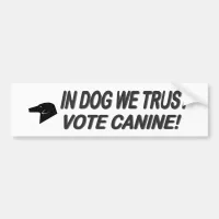 Vote Dog with Black Text Bumper Sticker