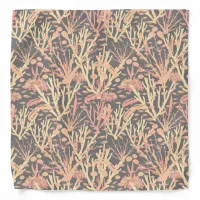 Coral Reef Grey and Pink Underwater Pattern Bandana