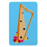 Harpist Floral Harp Pretty Magnet