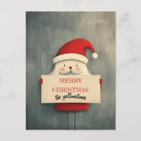 Cute Smiling Santa with a Heart Warming Message Holiday Postcard