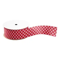 Red and White Playful Polka Dots Grosgrain Ribbon