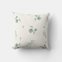 Briannamae Botanical Winter White Small Print Throw Pillow