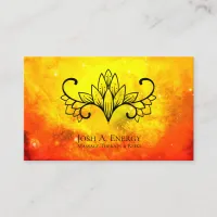 *~* Lotus Gold Galaxy Nebula Universe Orange Business Card