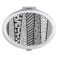 Black and white - modern pattern compact mirror