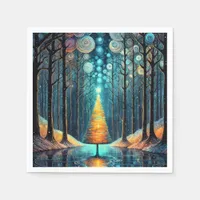 Iridescent Holiday Dream 🎄 Glowing Christmas Tree Napkins