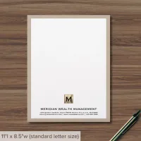 Professional Monogram Financial Letterhead