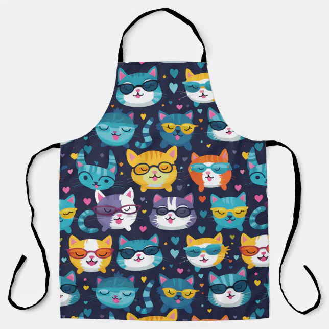 Assorted Cat Faces Funny Cool Cats Apron
