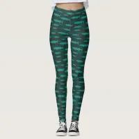 Barracuda Fish Cool Blue Tone Leggings