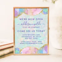 Opal Gemstone Pastel Business Opening Poster