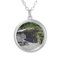 Clarkson Covered Bridge Alabama  Silver Plated Necklace