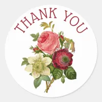 Personalized Thank You Roses Floral Chic Stickers