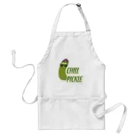 Epic Chill Pickle Funny Veggie Cartoon Fun Adult Apron