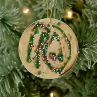 Christmas Sugar Cookie with Candy Sprinkles  Ceramic Ornament