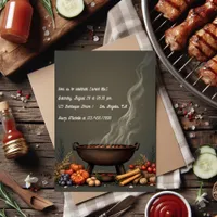 Rustic Autumn BBQ Fall Gathering Invitation