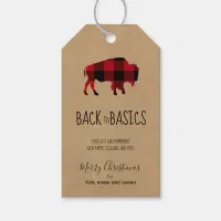 The Basics Buffalo Black and Red Plaid/Kraft ID602 Gift Tags